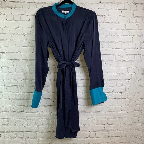 Equipment Dresses & Skirts - EQUIPMENT Blue Silk Ravena Dress Size XL